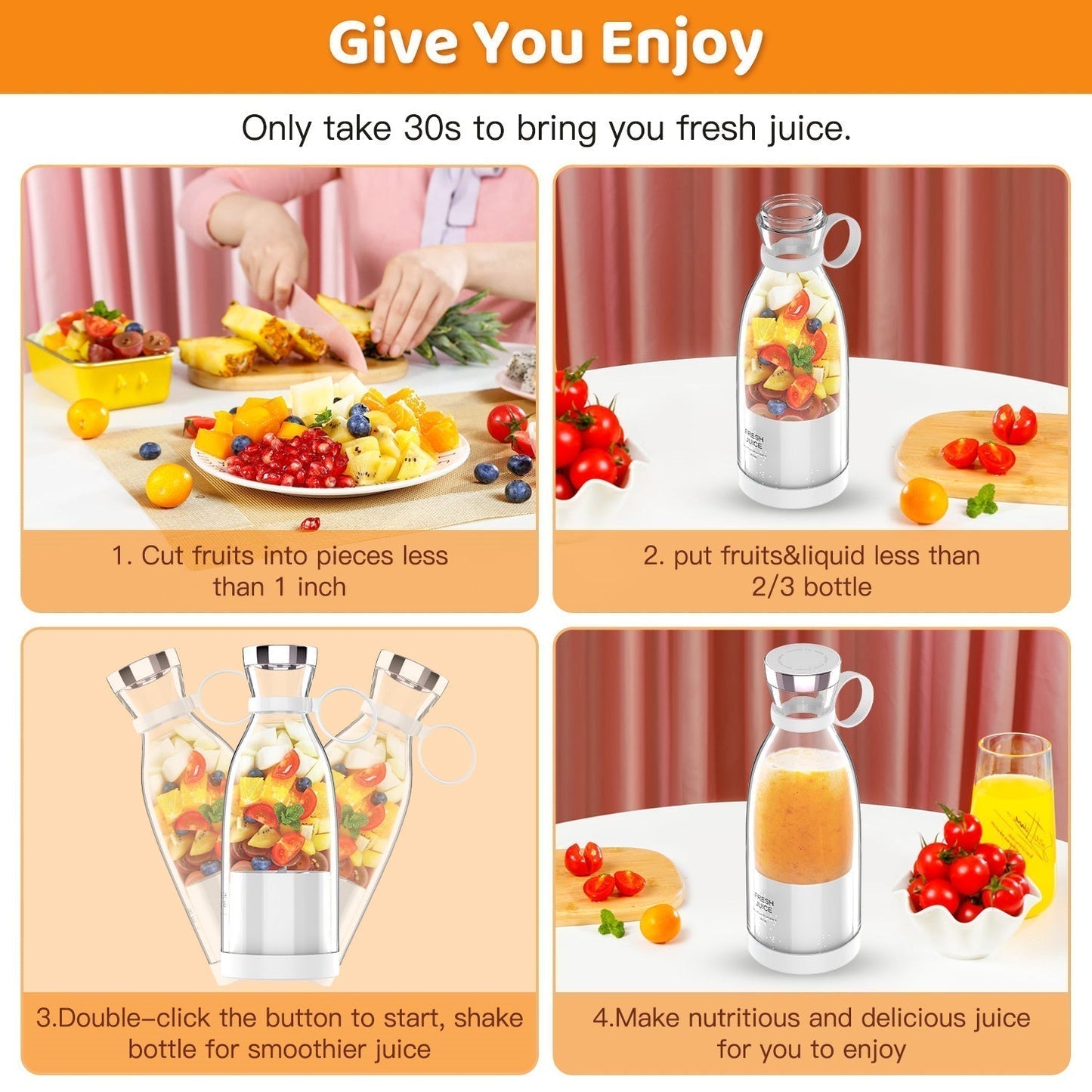 Electric Portable Mini Blender for Fresh Juice