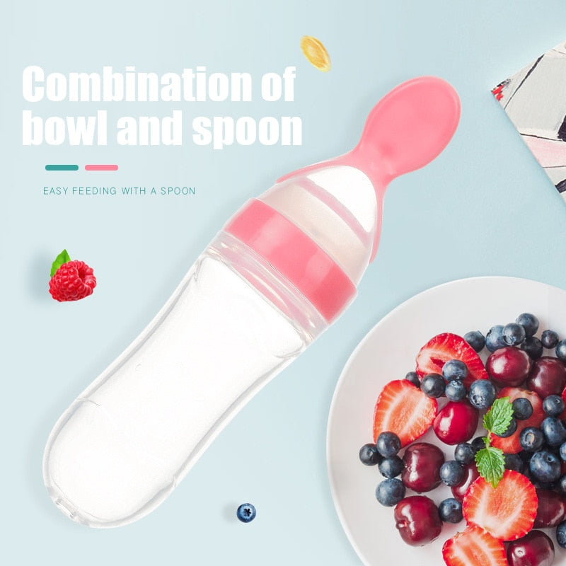 Silicon Baby Spoon Feeder Bottle Feeding