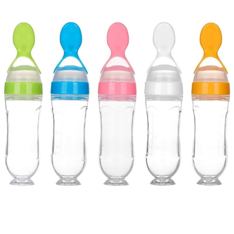 Silicon Baby Spoon Feeder Bottle Feeding