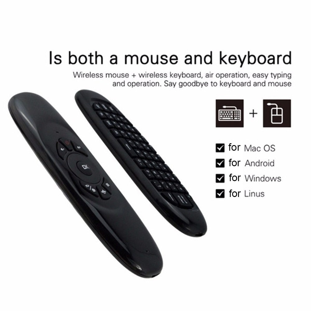 2.4GHz Flying Mouse 6-Axis Gyroscope Wireless Air Mouse Keyboard Remote Control For Smart TV PC