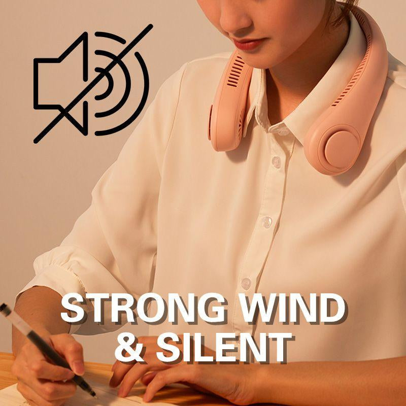 Mini 360° Portable USB Rechargeable Leafless Hanging Neck Fan