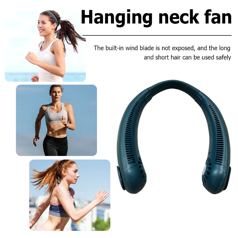 Mini 360° Portable USB Rechargeable Leafless Hanging Neck Fan